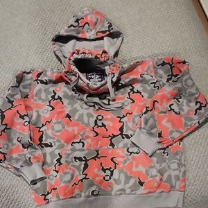 Kids Camouflage Hoodie - Red and Gray